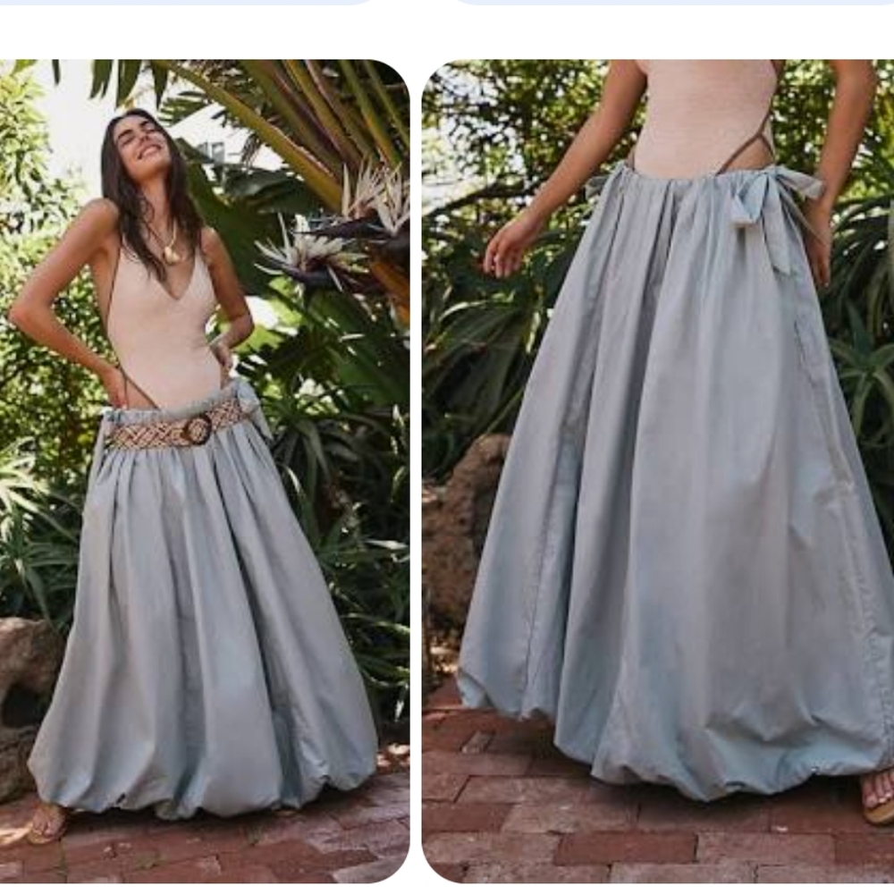 Elegant Gray Maxi Skirt